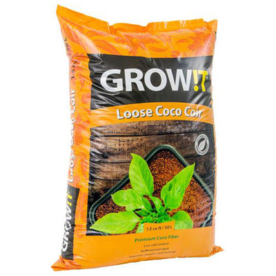 Hydrofarm GROW!T Coco Coconut Coir Fiber Garden Loose Growing Medium, 1.5 Cu Ft - VMInnovations