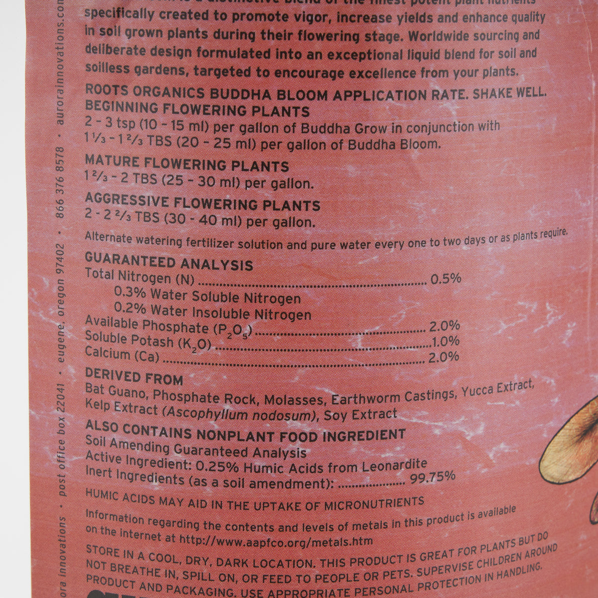 Roots Organics ROBBG Natural Organic Buddha Bloom Plant Fertilizer, 1 Gallon (Open Box)