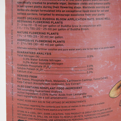Roots Organics ROBBG Natural Organic Buddha Bloom Plant Fertilizer, 1 Gallon (Open Box)