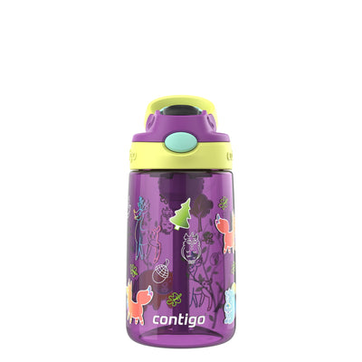 Contigo 4 Pack Kids Aubrey 14 oz Water Bottle with AutoSpout Straw, Grape Forest - VMInnovations