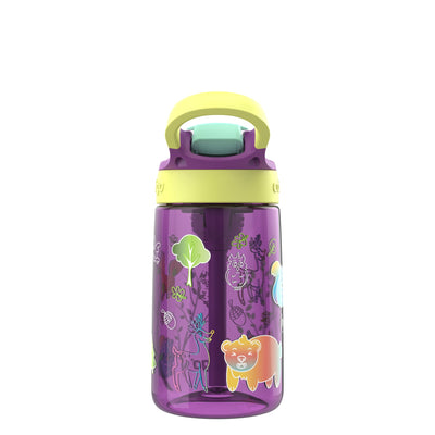 Contigo 4 Pack Kids Aubrey 14 oz Water Bottle with AutoSpout Straw, Grape Forest - VMInnovations