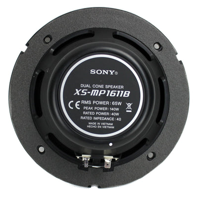 Sony XS-MP1611B 6.5" 140 Watt Dual Cone ATV/UTV Marine Stereo Speakers (8 Pack)