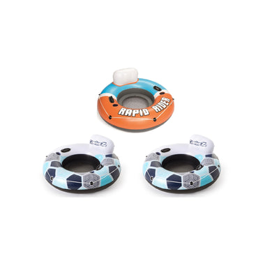 Bestway CoolerZ Inflatable Orange River Tube & CoolerZ Blue River Tube (2 Pack) - VMInnovations