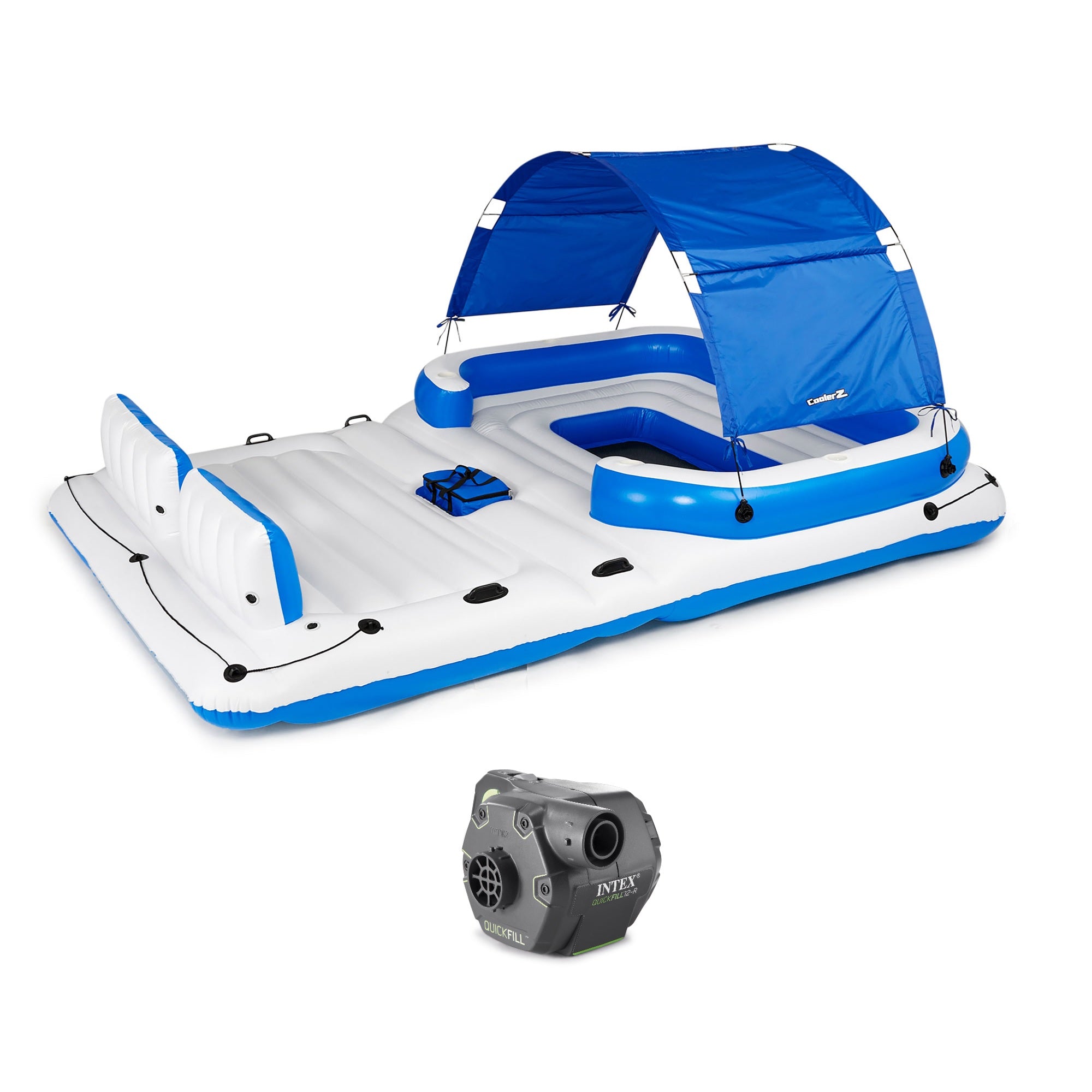 Intex 120 V Quick Fill Cordless Inflatable Air Pump and Bestway Floating Island