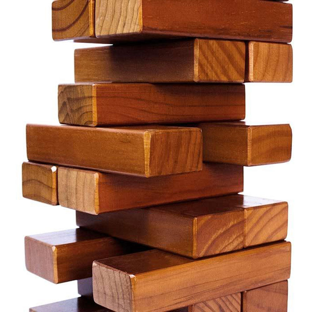 Yard Games Giant Tumbling Timbers 30" Wood Block Stacking Game w/ Case, Stained - VMInnovations
