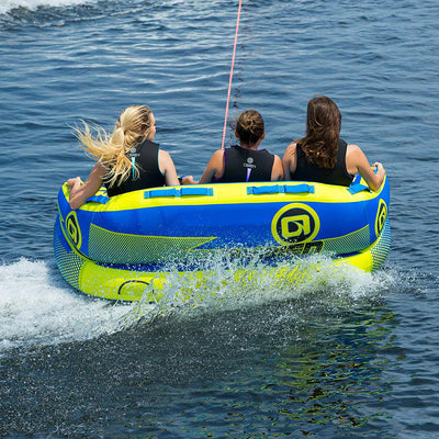 O'Brian Barca 2 Inflatable Towable Water Tube for Boating, 1-2 Riders, Blue