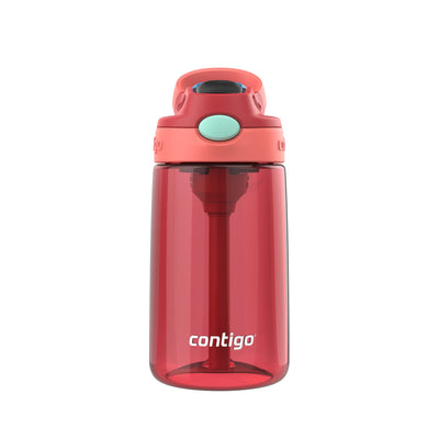 Contigo 3 Pack Water Bottle with AUTOSPOUT Flip Straw, 14 oz, Goji Berry Coral - VMInnovations