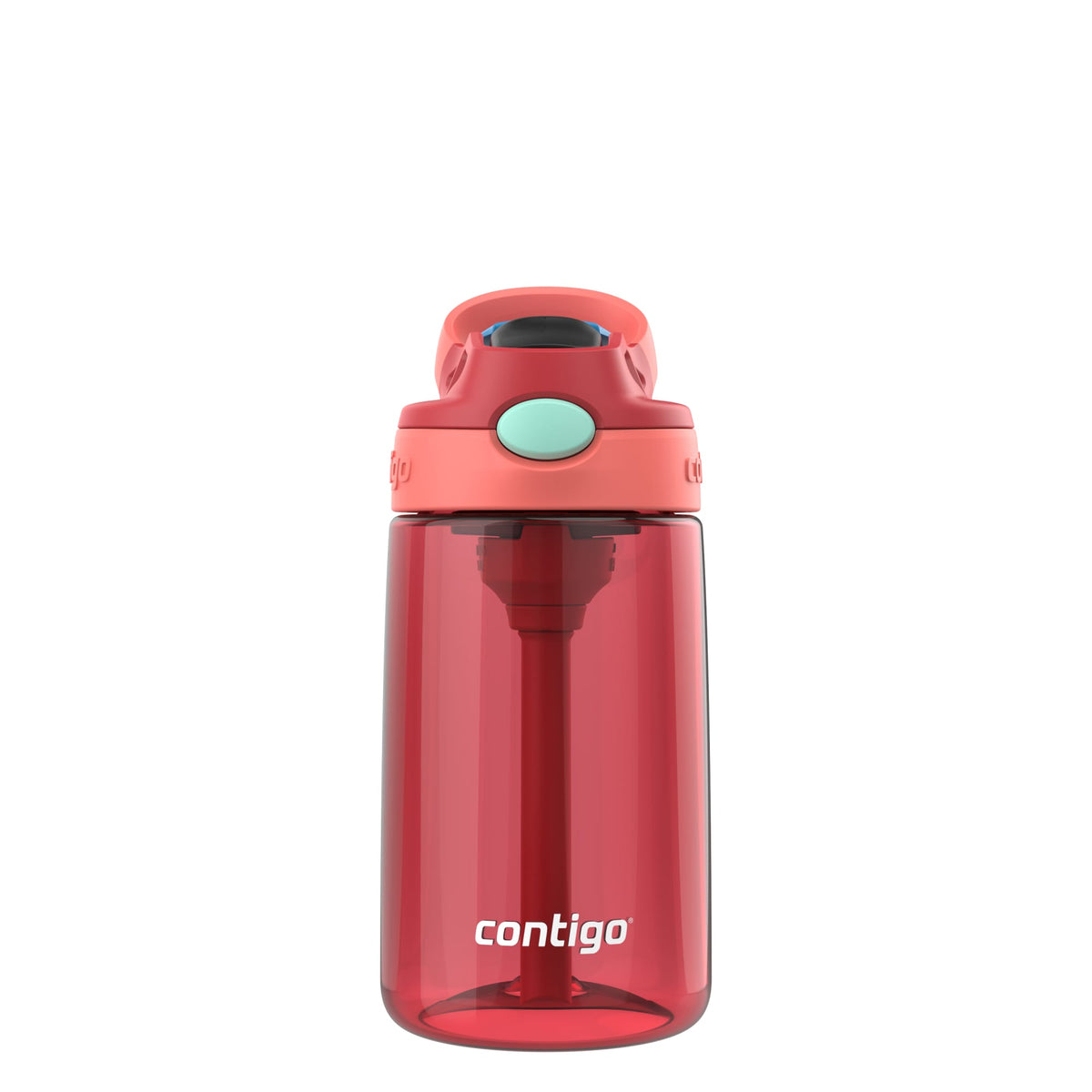 Contigo 3 Pack Water Bottle with AUTOSPOUT Flip Straw, 14 oz, Goji Berry Coral - VMInnovations