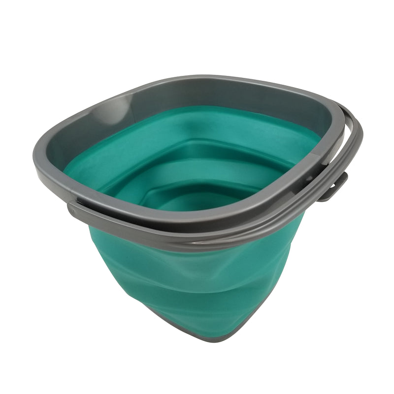 Homz Store N Stow Heavy-Duty 10-Liter Collapsible Square Bucket, Teal (Used)