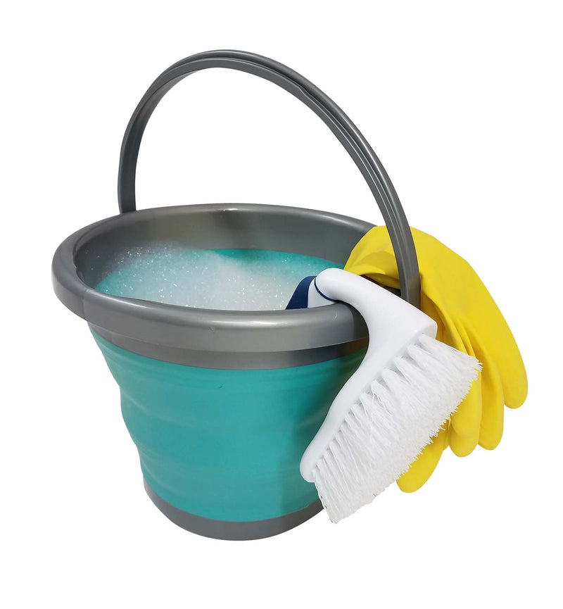 Homz Store N Stow 10L Collapsible Square Bucket and 5L Collapsible Round Bucket