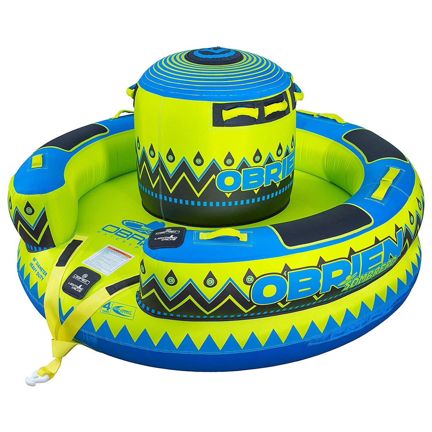 O'Brien Sombrero 4 Person Inflatable Towable Boating Water Sports 88 Inch Tube - VMInnovations