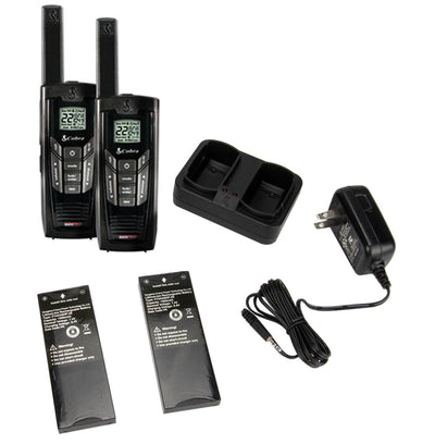 (2) COBRA CXR-925 35 Mile 22 Channel UHF/FM NOAA Two-Way Radios Walkie Talkies