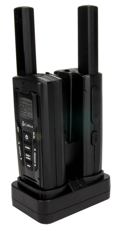 (2) COBRA CXR-925 35 Mile 22 Channel UHF/FM NOAA Two-Way Radios Walkie Talkies