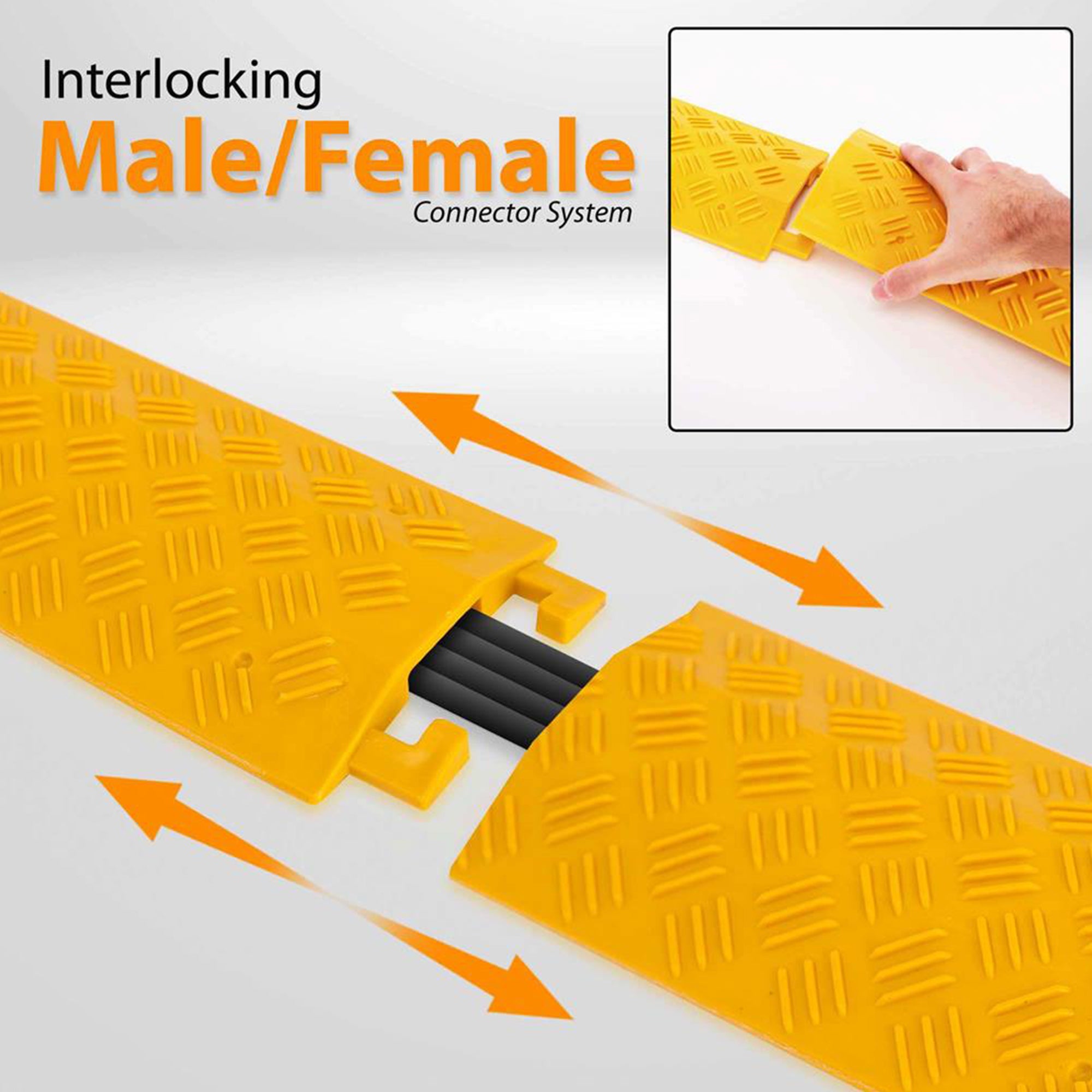 Pyle 40" Cable Wire Protector Cover Ramp for Floor Cord Safety, Yellow (16 Pack)