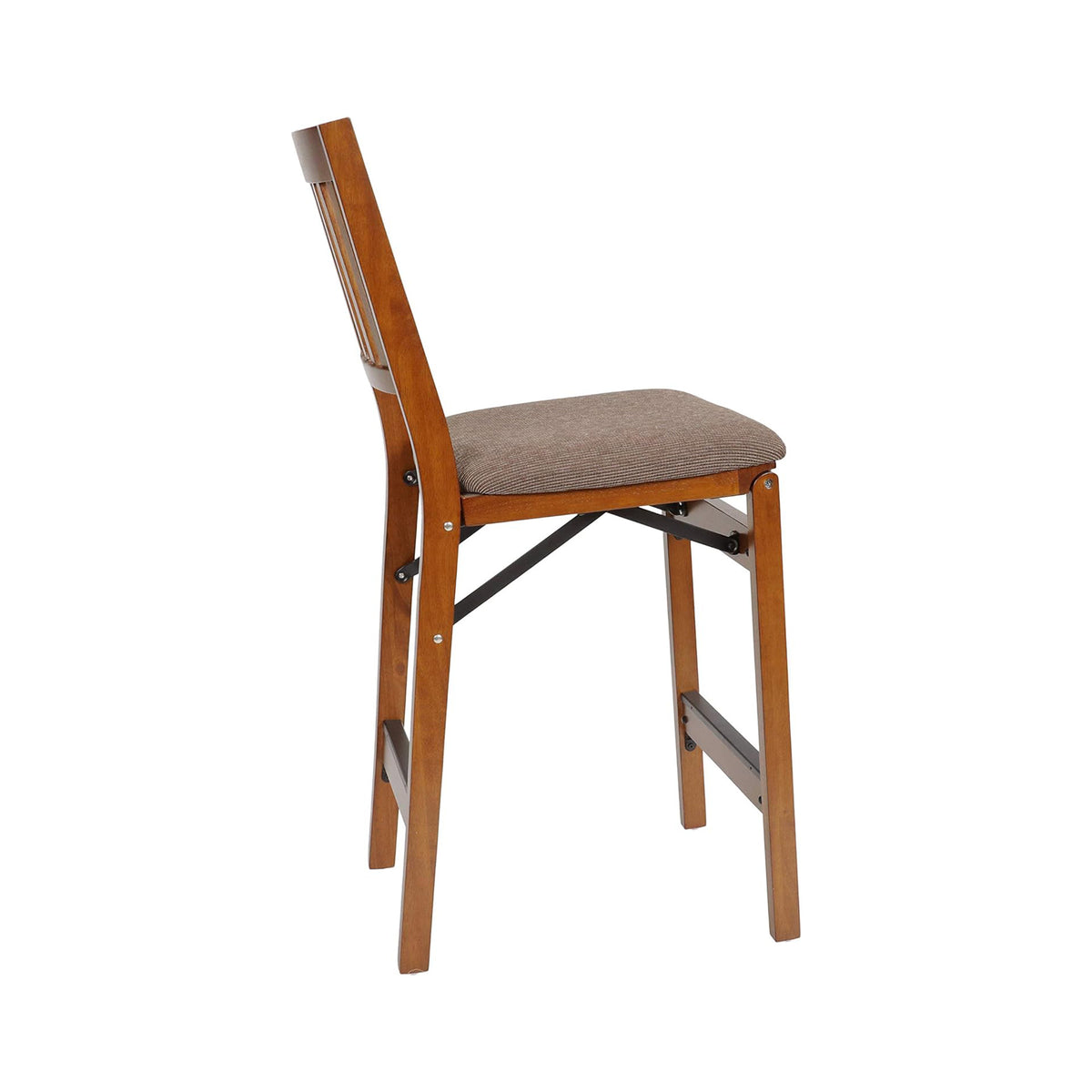 MECO Stakmore Fabric Seat Folding Counter Stools, Espresso (2 Pack) (For Parts)