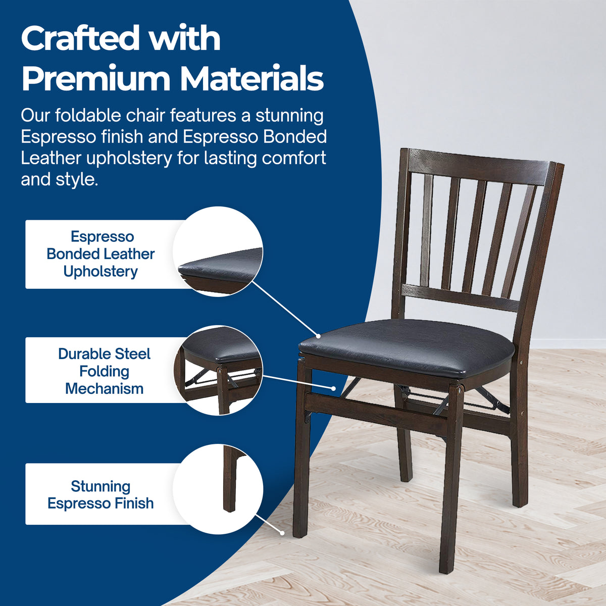 MECO Stakmore Wood Fabric Upholstered Seat Folding Chair Set (For Parts)