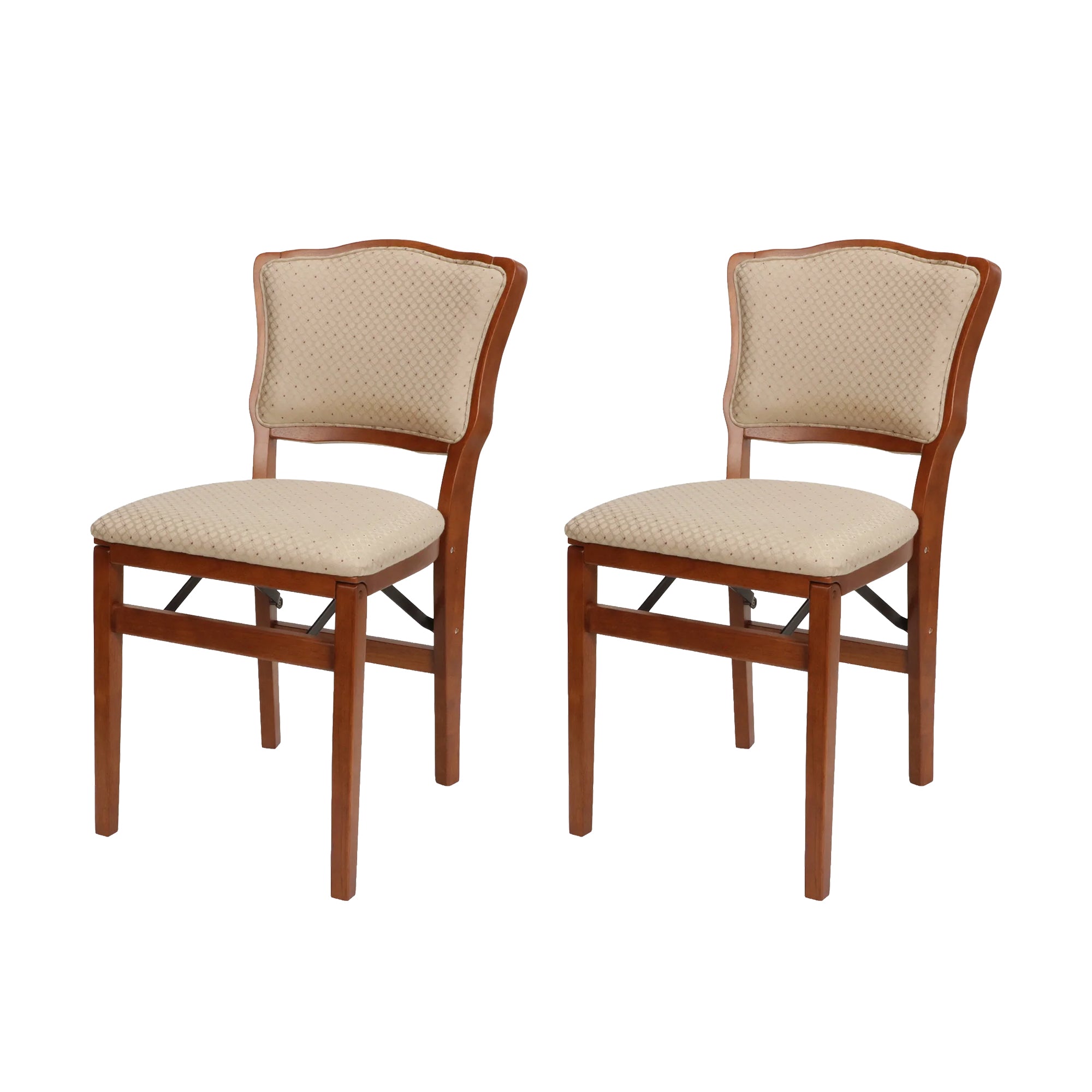MECO Stakmore French Fabric Upholstered Seat Folding Chair Set (2 Pack) (Used) - VMInnovations