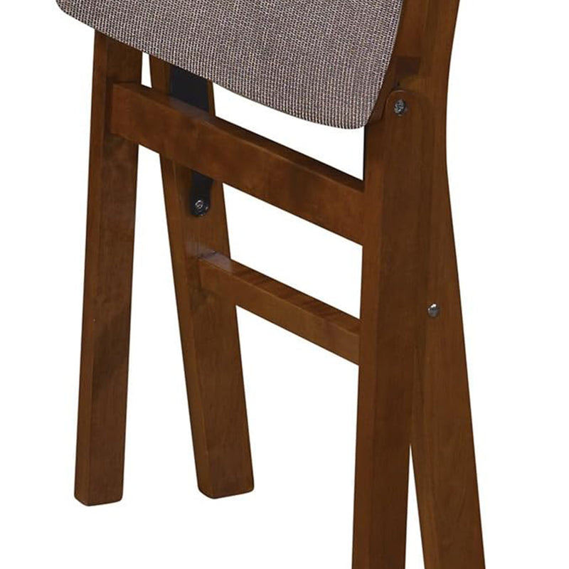 MECO Stakmore Classic Upholstered Seat Folding Chair Set, Fruitwood (2 Pack)