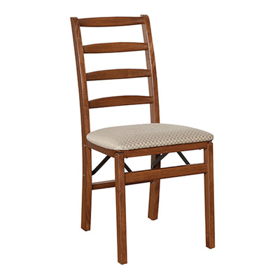 MECO Stakmore Shaker Upholstered Seat Folding Chairs, Cherry (2 Pack) (Used) - VMInnovations