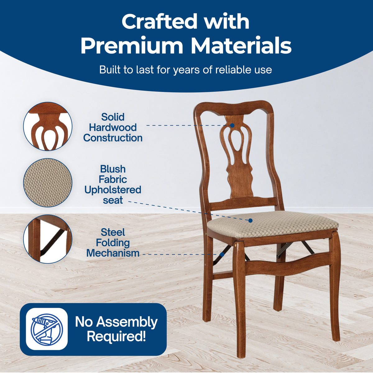 MECO Stakmore Upholstered Seat Folding Chair Set, Cherry (2 Pack) (For Parts) - VMInnovations