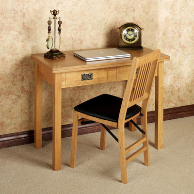 MECO Stakmore Solid Wood Expanding Dining Table Console, Oak Frame (Used) - VMInnovations