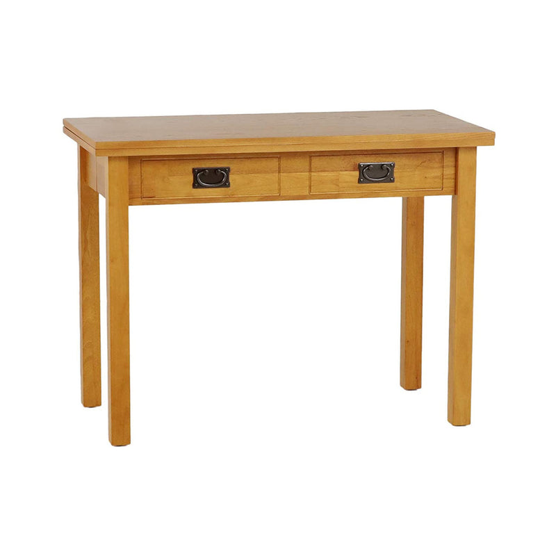MECO Solid Wood Traditional Expanding Dining Table Console, Oak Frame (Open Box)