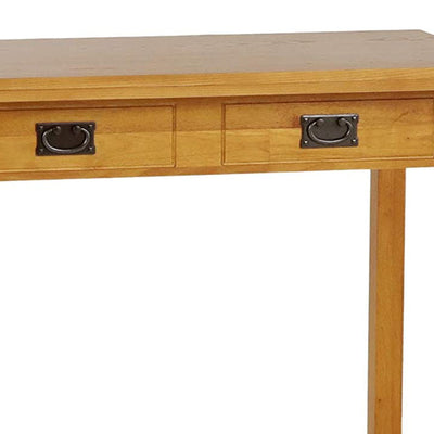 MECO Solid Wood Traditional Expanding Dining Table Console, Oak Frame (Open Box)