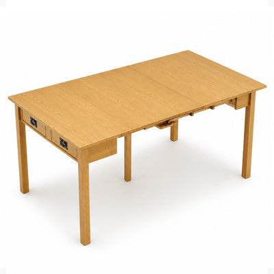 MECO Stakmore Solid Wood Traditional Expanding Dining Table Console, Oak Frame
