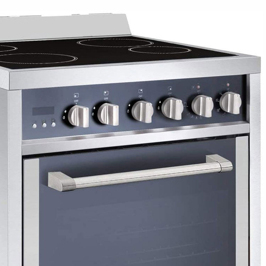 Magic Chef MCSRE24S Stainless Steel Electric Range with Convection and 4 Burners