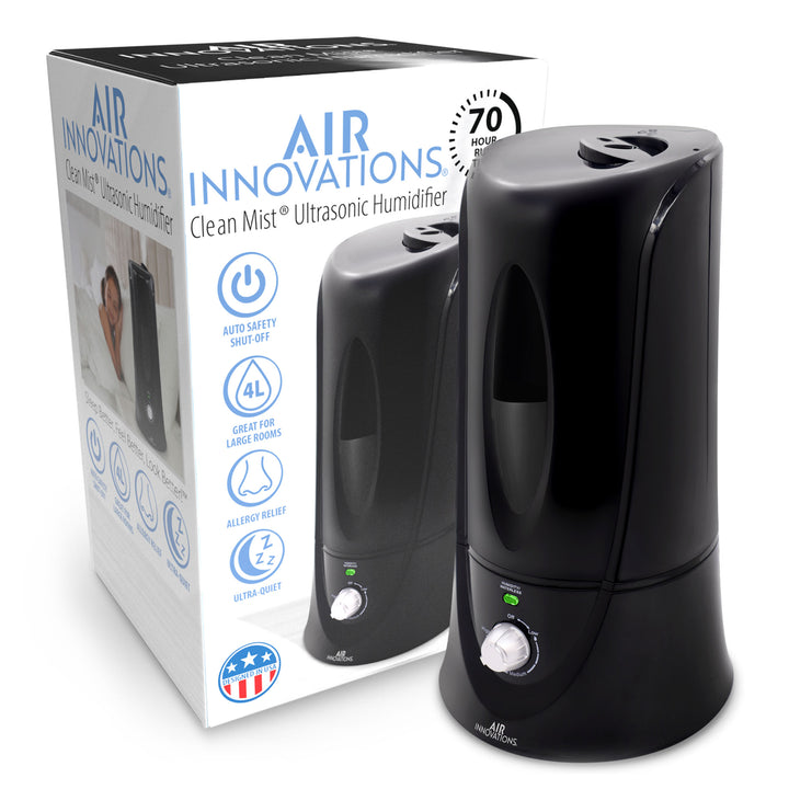 Air Innovations MH-408 1.1 Gallon Cool Mist Humidifier, Black (Used)