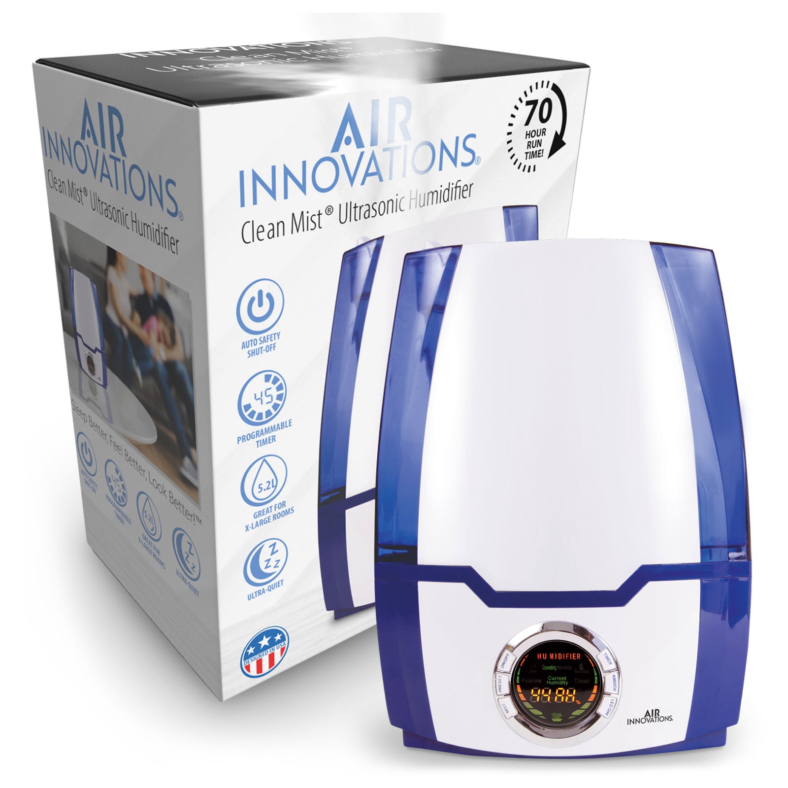 Air Innovations MH-505A Cool Mist Ultrasonic Humidifier, Blue (Used) - VMInnovations