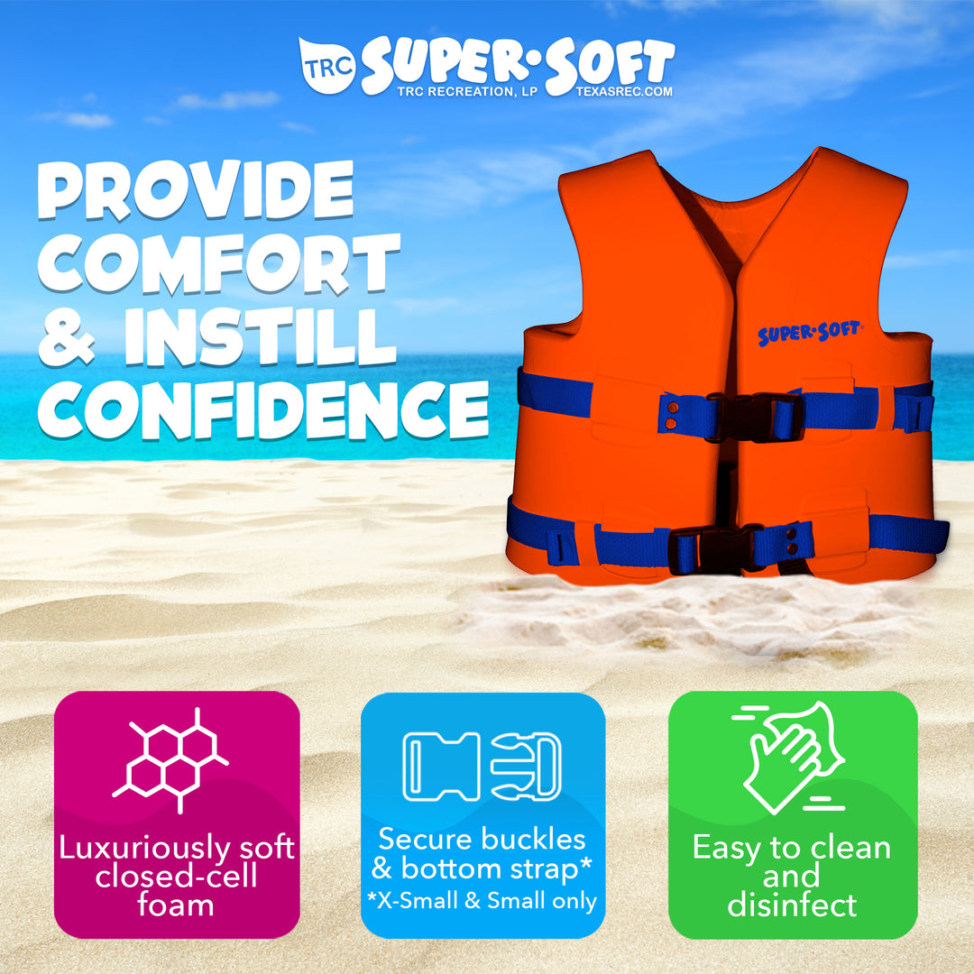 TRC Recreation Super Soft Child X Small Life Jacket, Sunset Orange (Open Box)