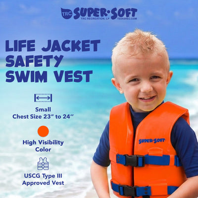 TRC Recreation Super Soft Child Small Life Jacket, Sunset Orange (Open Box) - VMInnovations