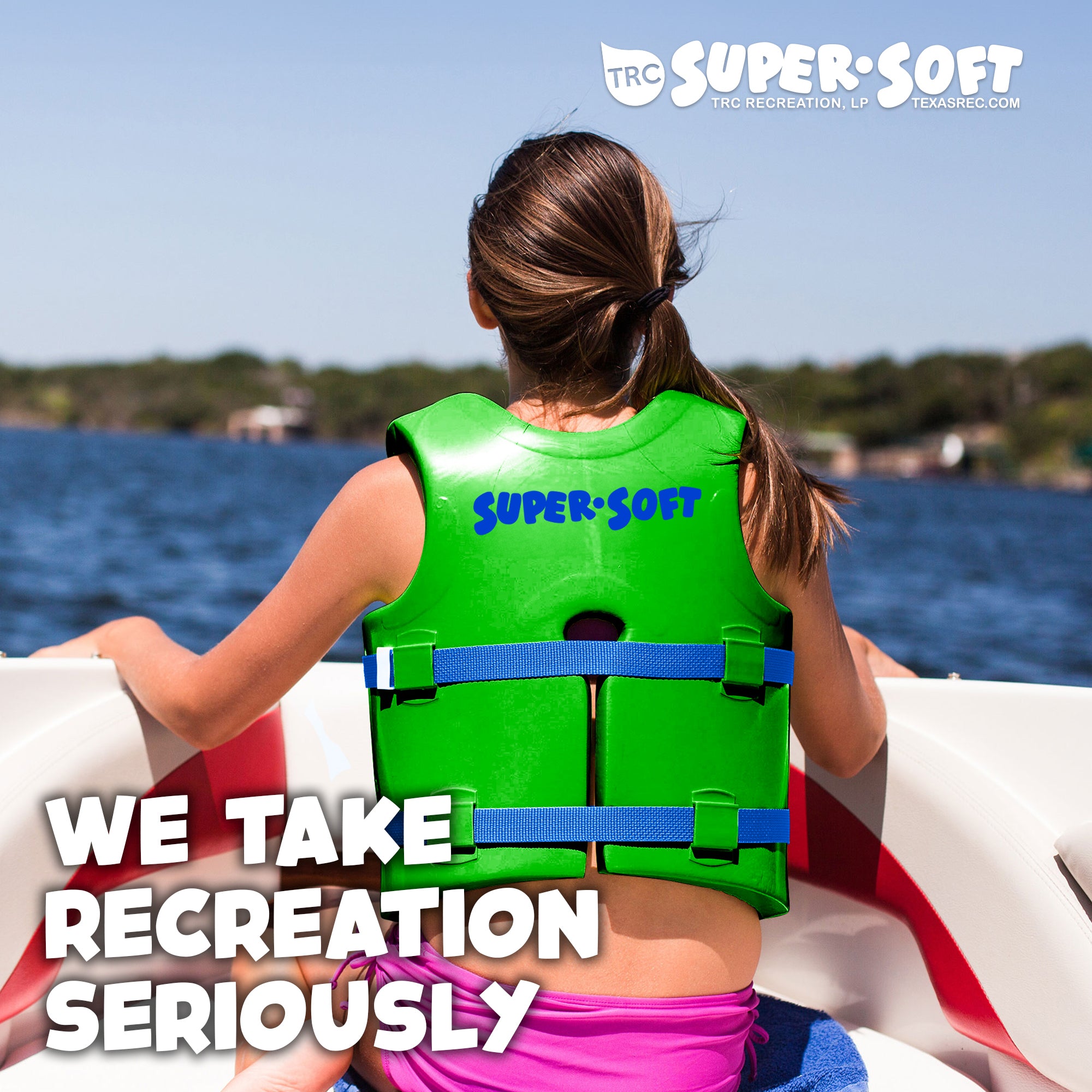 TRC Recreation Super Soft Child Medium Life Jacket, Fierce Green (Open Box)