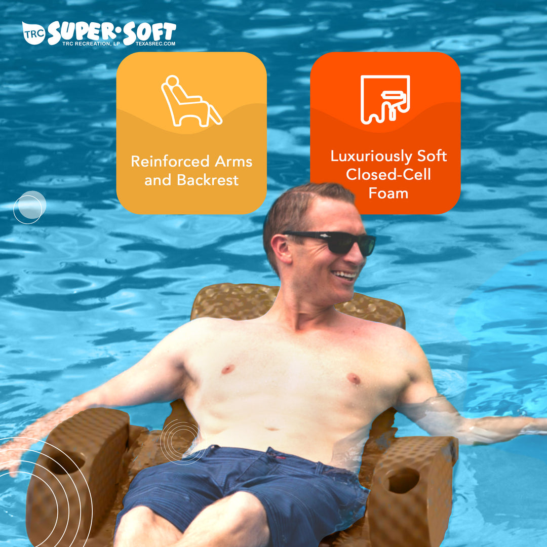 TRC Folding Baja Chair Swimming Pool Float Water Armchair, Bronze (Open Box) - VMInnovations
