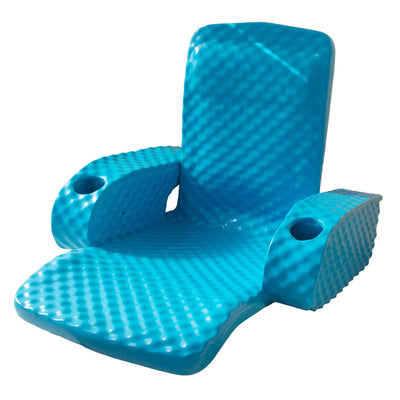 TRC Recreation Folding Baja Chair Swimming Pool Float Armchair, Marina Blue