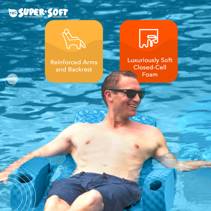 TRC Recreation Folding Chair Swimming Pool Float Armchair, Marina Blue(Open Box)