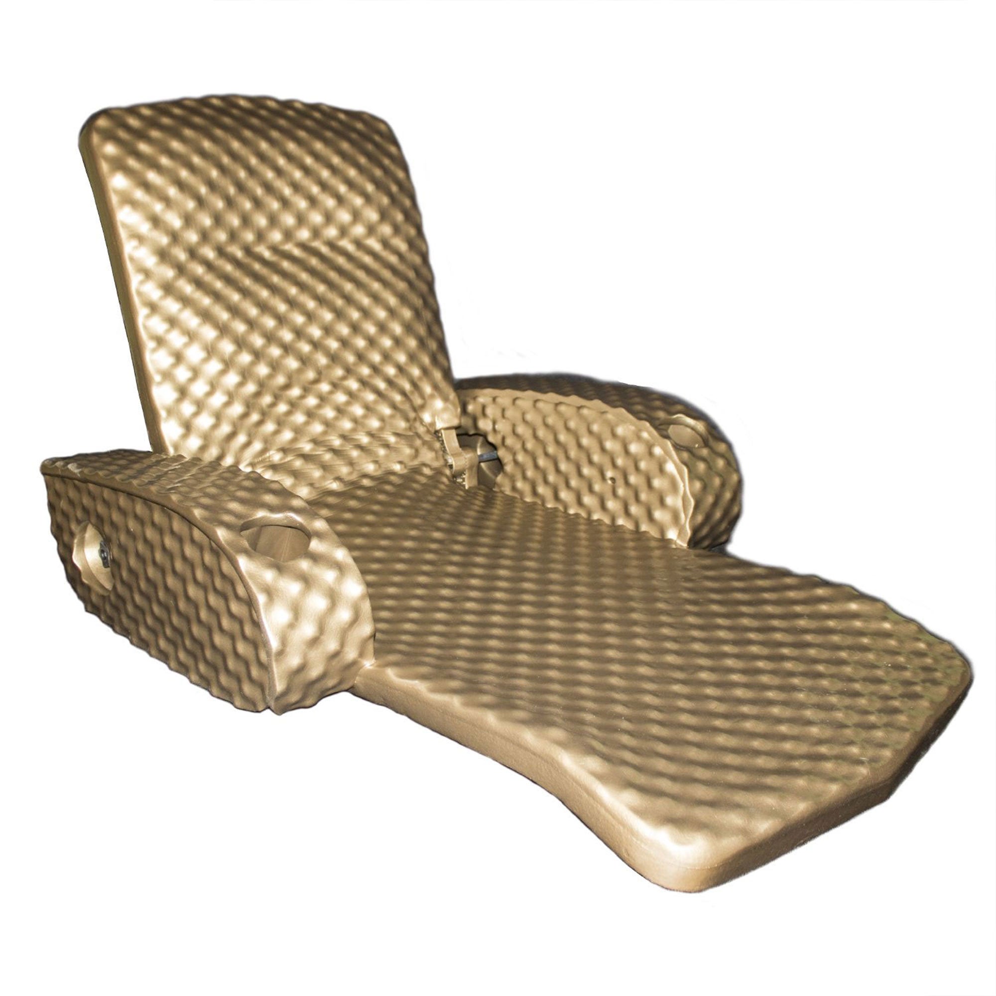 TRC Super Soft Adjustable Swimming Pool Lounge Recliner Float, Bronze (Open Box) - VMInnovations