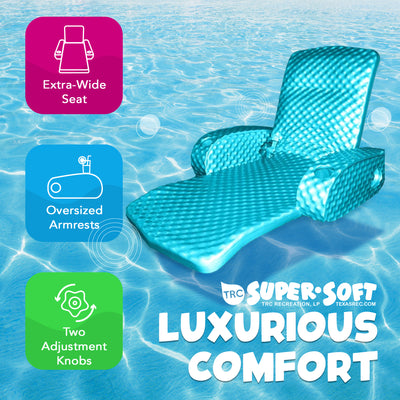TRC Super Soft Adjustable Pool Lounger Recliner Float, Tropical Teal (Used)