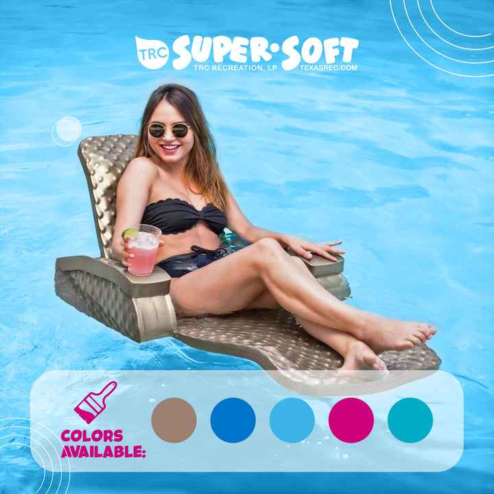 TRC Recreation Folding Baja II Lounger Foam Portable Swimming Pool Float, Bronze