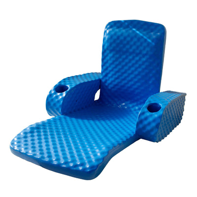 TRC Folding Baja II Lounger Foam Swimming Pool Float, Bahama Blue (Open Box) - VMInnovations