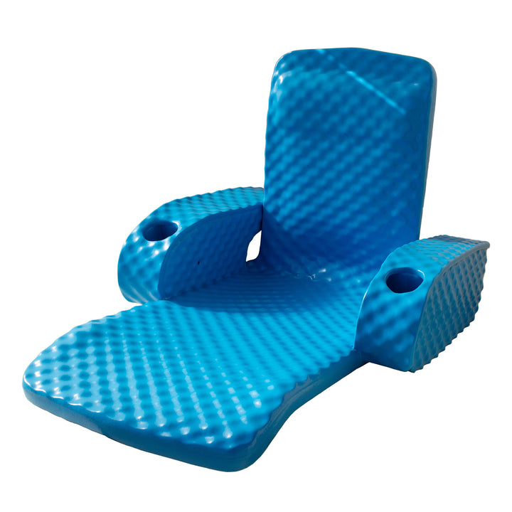 TRC Recreation Folding Baja II Lounger Foam Swimming Pool Float, Blue (Open Box)
