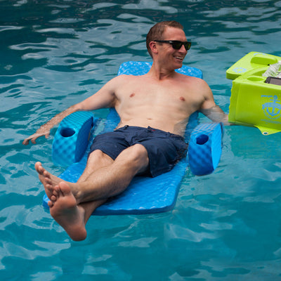 TRC Recreation Folding Baja II Lounger Foam Swimming Pool Float, Blue (Open Box)