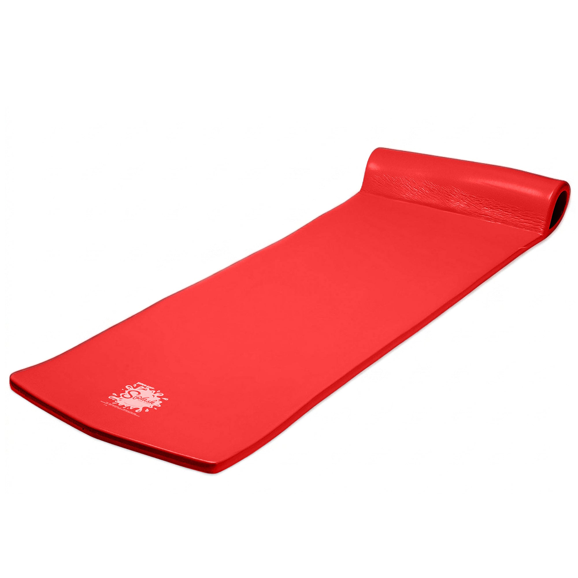 TRC Recreation Splash 1.25" Thick Foam Swimming Pool Float Lounger Mat, Red - VMInnovations
