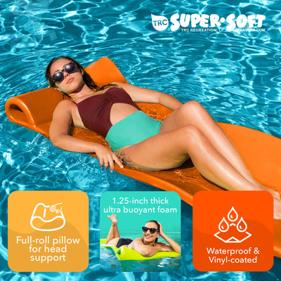 TRC Recreation Splash 1.25" Thick Foam Pool Float Mat, Sunset Orange (Open Box) - VMInnovations
