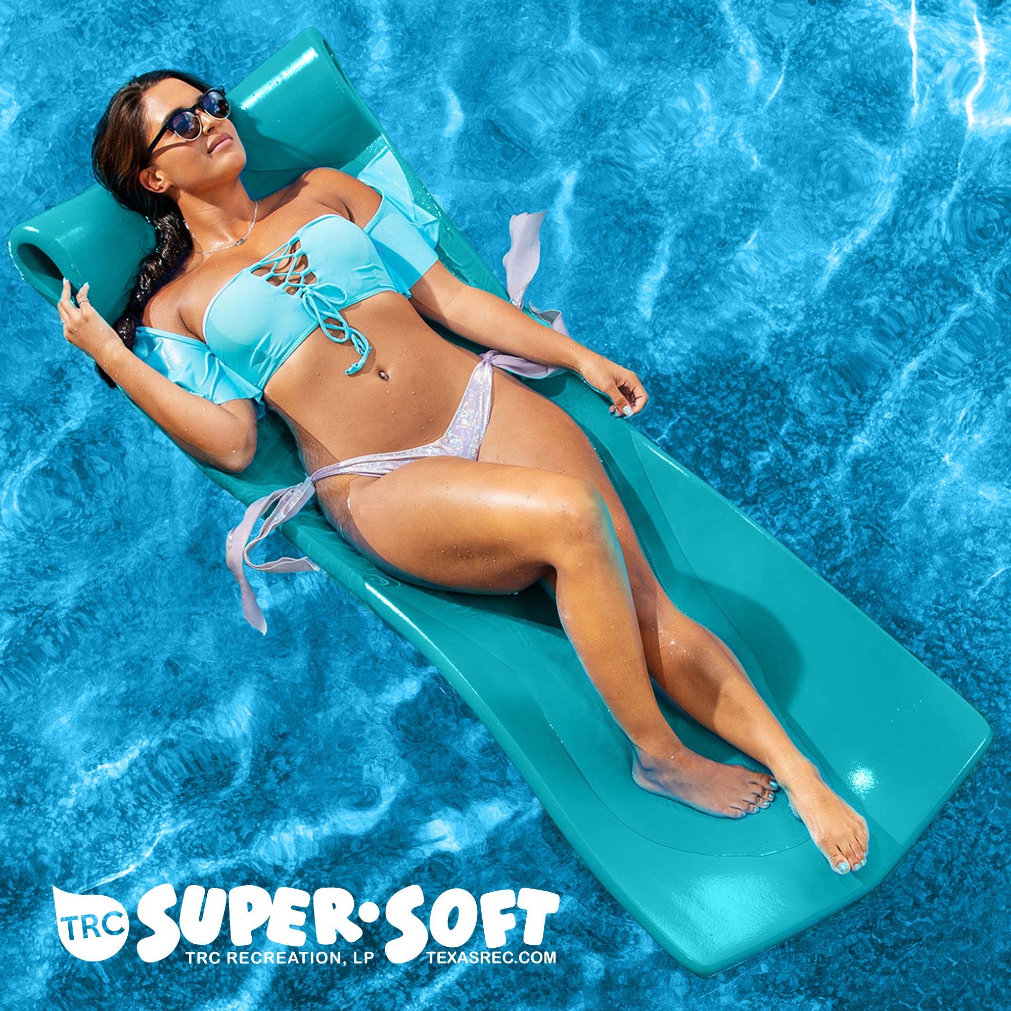 TRC Recreation Splash 70 Inch Foam Raft Lounger Pool Mat, Tropical Teal (Used)