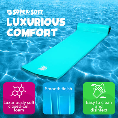 TRC Recreation Splash 70 Inch Foam Raft Lounger Pool Mat, Tropical Teal (Used) - VMInnovations