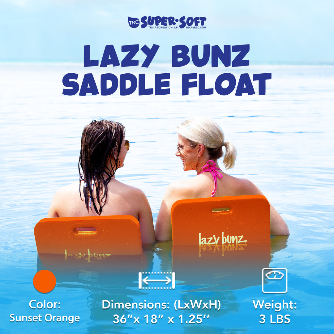 TRC Lazy Bunz Foam Water Saddle Swimming Pool Float, Sunset Orange (Open Box)