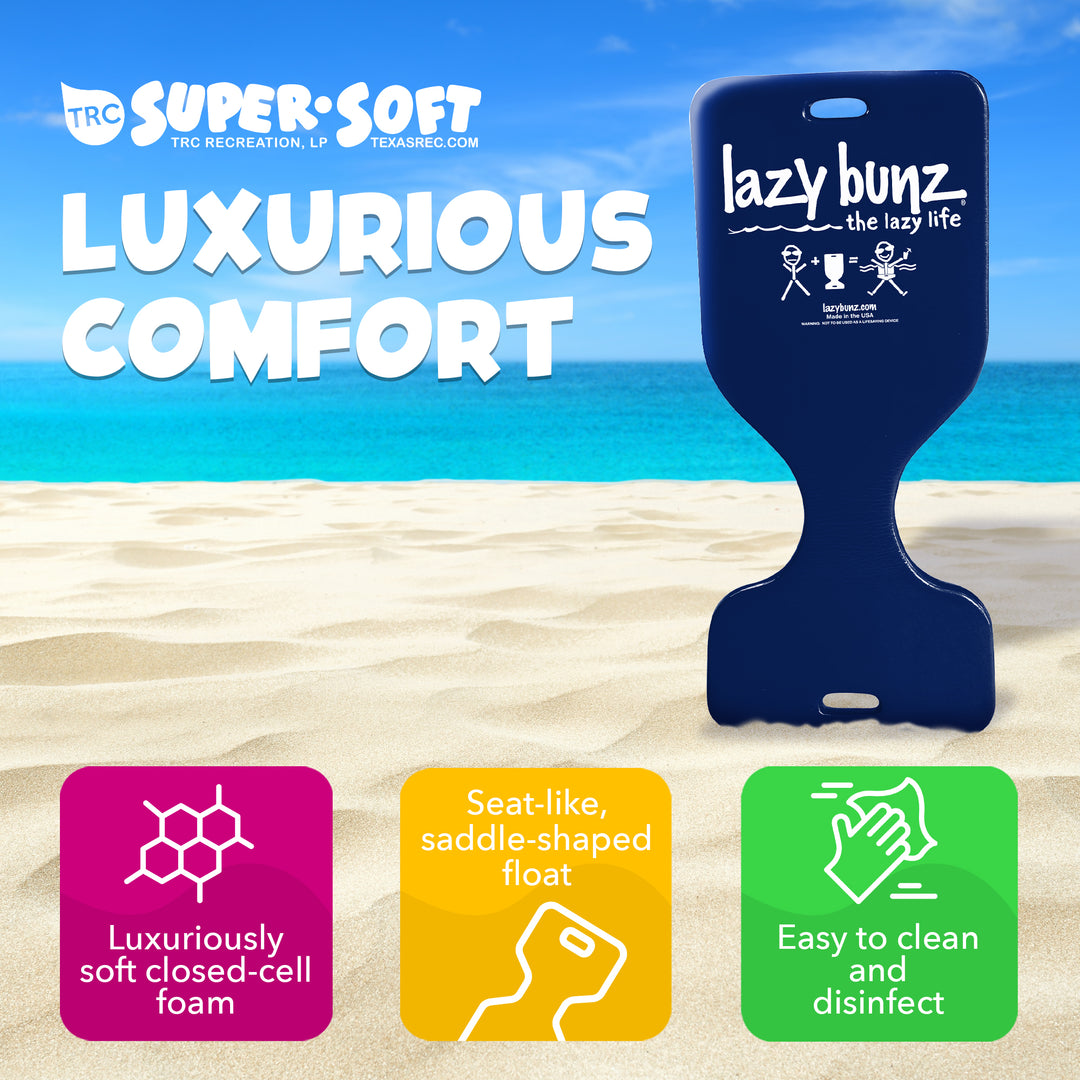 TRC Lazy Bunz Foam Saddle Swimming Pool Lounger Float, Navy Blue (Open Box) - VMInnovations