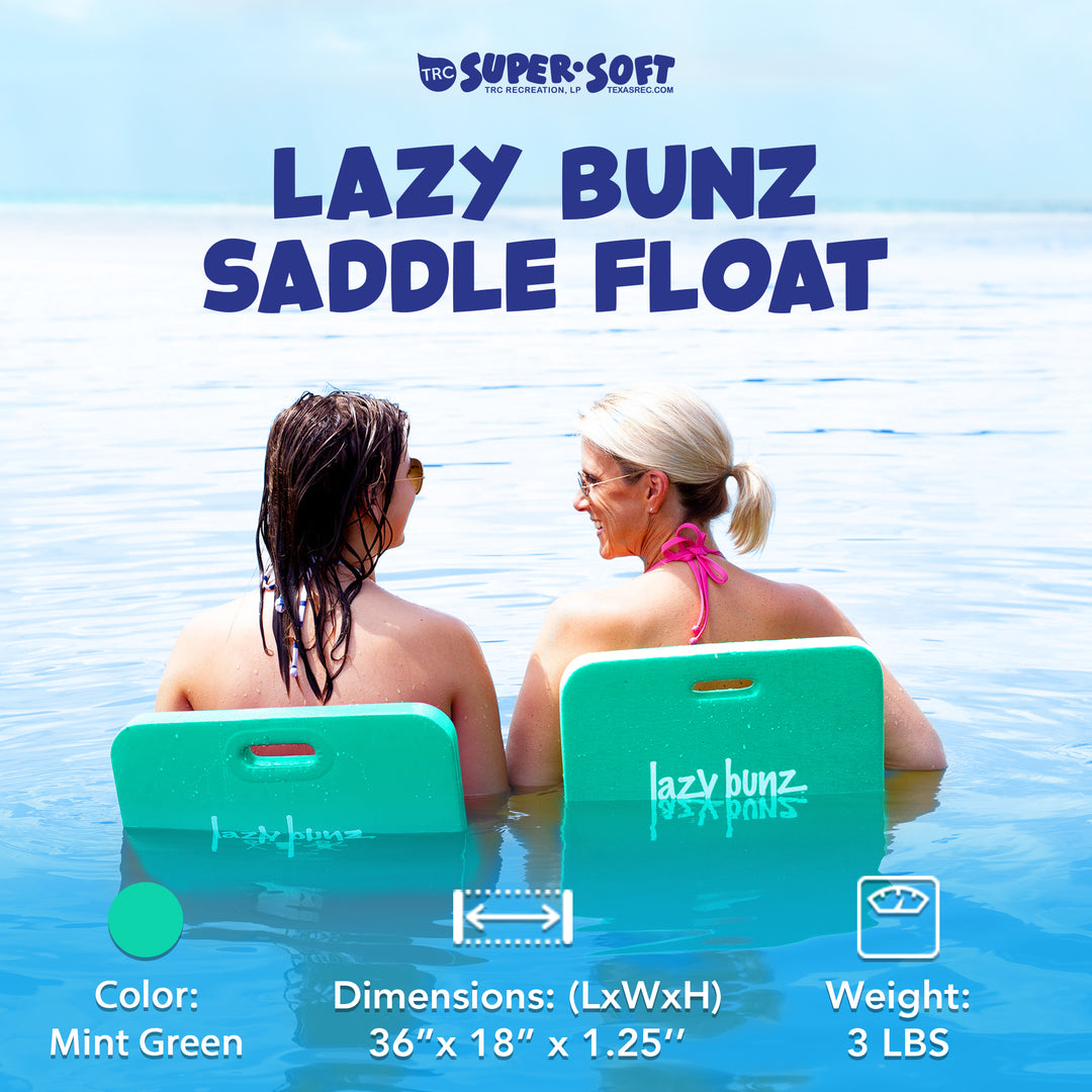 TRC Recreation Lazy Bunz Foam Water Saddle Pool Float, Mint Green (Open Box)